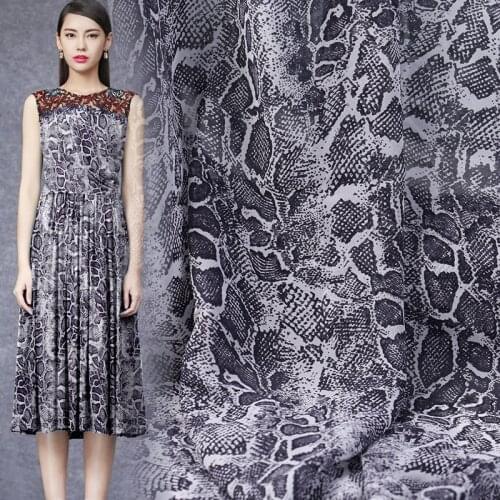 1 Meter Serpentine Print 100% Natural Silk Georgette Dress Fabrics