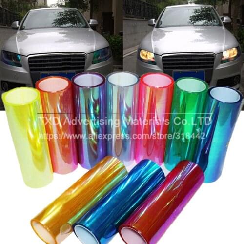 1 Rolls Chameleon Headlight Film Taillight / Motorbik Rear Lamp Neochrome Tinting Film 10 Colors available Size 0.3x9m/ Roll