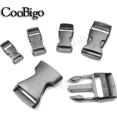 100pcs Flat Side Release Buckle for Backpack Strap Belt Luggage Dogs Collar Webbing Bag Accessories Size 3/8" 1/2" 5/8" 3/4" 1"