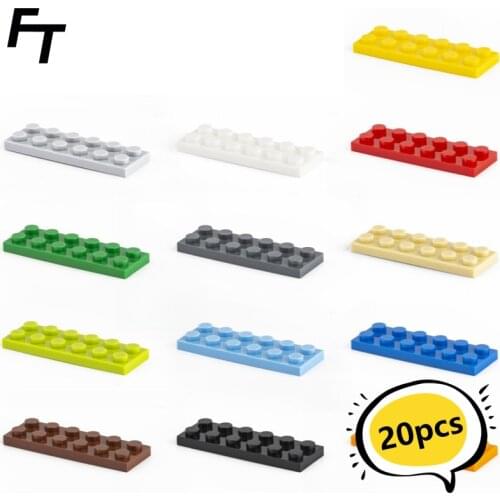 20pcs Bulk Small Particle 3795 MOC Building Block 2x6 Low Brick Flat Accessories Building Block Castle Toys