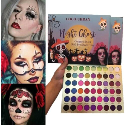 56 Colors Makeup Eyeshadow Palette Halloween Night Ghost Matte Glitter Nude Eye shadow Rock Roll Beauty Makeup Eyeshadow Palette