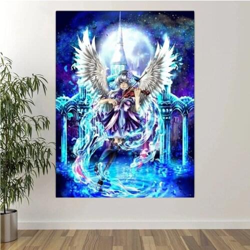 Diamond Painting Square Round 5d Cartoon fairy playing violin castle scenery Diamond Embroidery Cross Stitch Mosaic A2088
