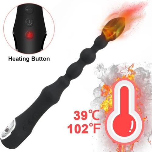 Anal Plug Anal Long Beads Anal Sex Toys for Men Women Butt Plug for Beginner Heating Anal Vibrator Prostate Massager