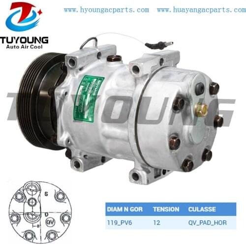 SD7H15 SD709 auto a/c compressor for Renault LAGUNA 1.6 7700106440 119mm 6pk 12v