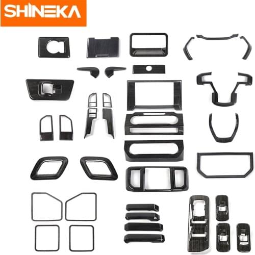 SHINEKA Car Dashboard Console Steering Wheel Air Vent Safety Belt Handle Shift Panel Interior Stickers Kit For Ford F150 2015