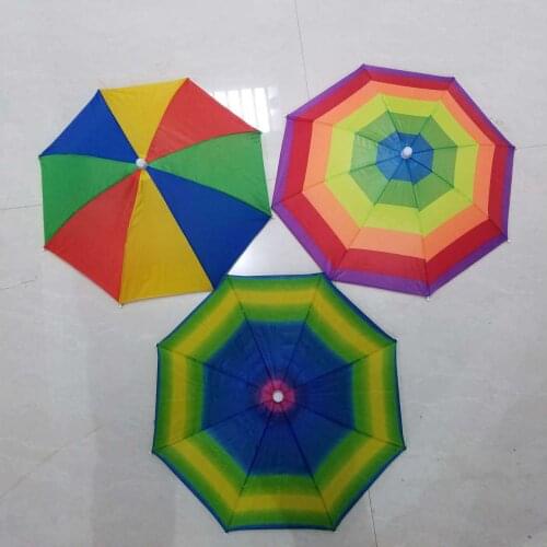 Spot wholesale hat umbrella hat outdoor travel sunscreen fishing children watermelon rainbow toy umbrella