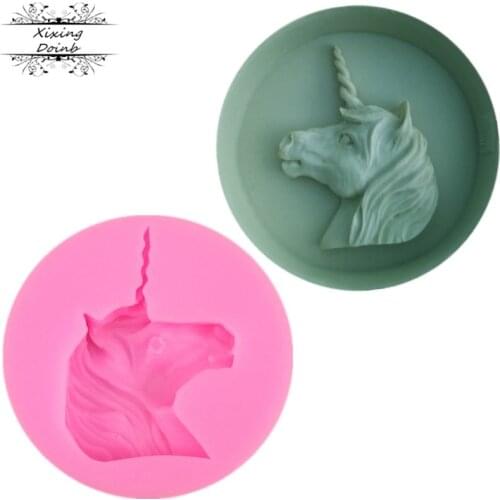 DIY Unicorn shape silicone soft candy mold cake decorating tool Candy Chocolate Mold