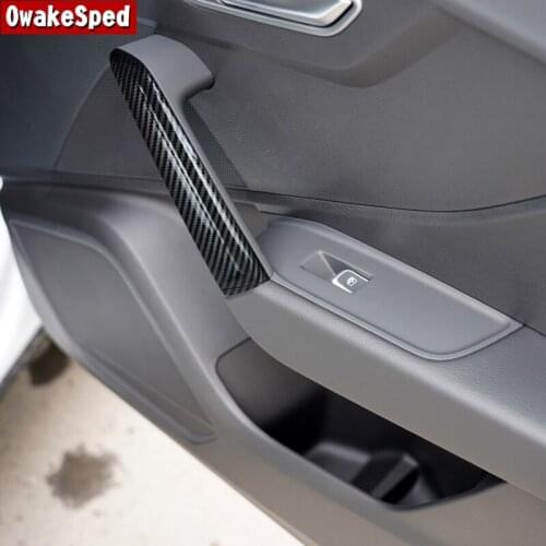 For Audi Q2 2018-2021 Interior Accessories Carbon Fiber Color Car Interior Door Handle Decoration Strips Cover Trim