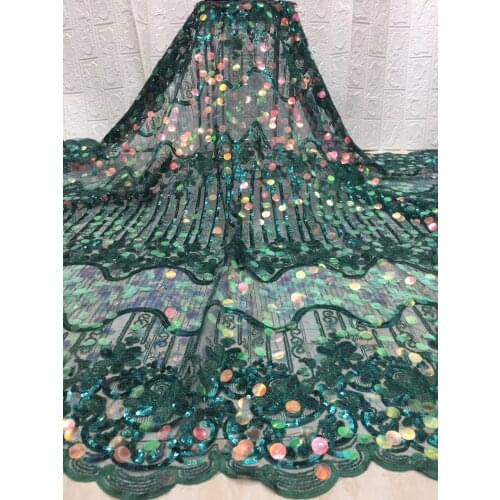 French sequined lace fabric African lace fabric 2021 high quality lace embroidered fabric, suitable for Nigerian clothing FJ4071