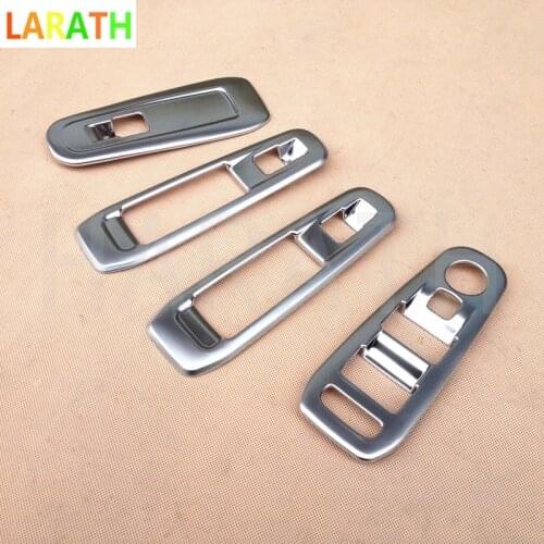 For PEUGEOT 308 2014 2015 ABS Chrome Door Armrest Window Lifter Switch Button Regulator Knob Trim Car Cover styling 4pcs