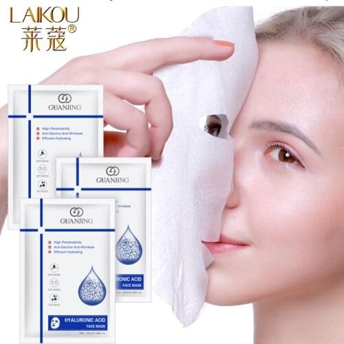 LAIKOU 1pcs Hyaluronic Acid Stock Solution Moisturizing Facial Mask Deep Moisturizing OilControl Shrink Pore Skin Care Face Mask