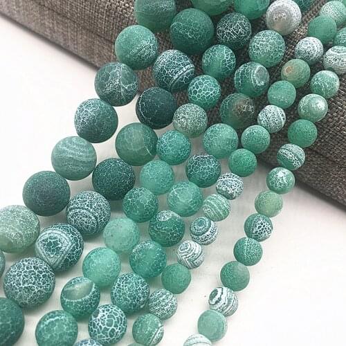 Wholesale 6/8/10mm Frost Cracked Dream Fire Dragon Veins Round Loose Bead For Jewelry Making 15" Diy Bracelet&Necklace #09