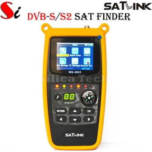 Original New Satlink WS-6933 DVB-S2 FTA C&KU Band Digital Satellite Finder Meter with Compass, FlashLight