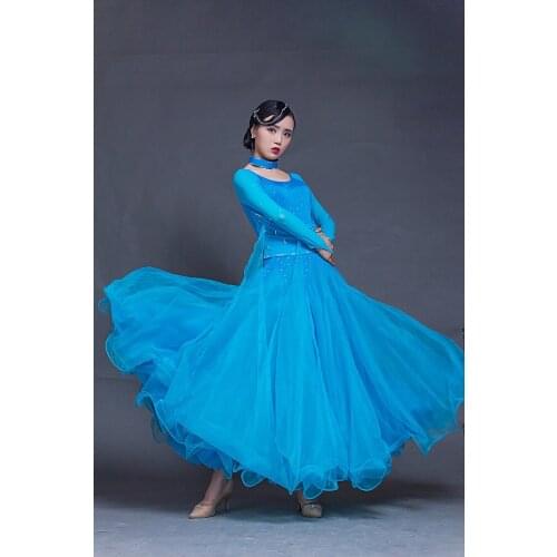 7 colors big swing ballroom dance dresses standard ballroom dancing clothes Competition standard dance dress waltz tango dress