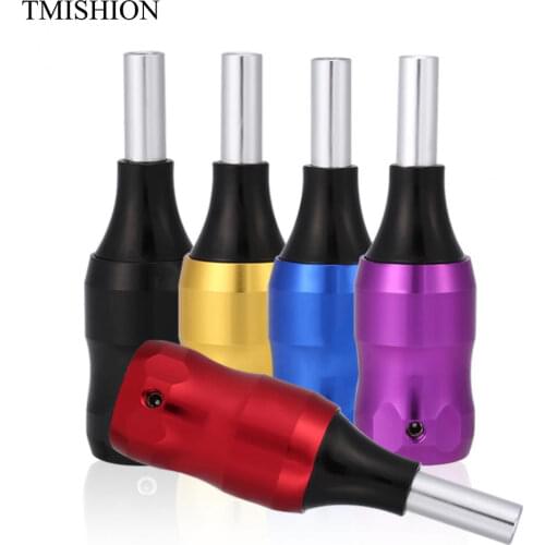 Professional Aluminum Alloy Tattoo Grip Handles 24 * 77 mm Coil Motor Tattoo Machine Tube Tips Kit Cartridge Round Body Art Tool
