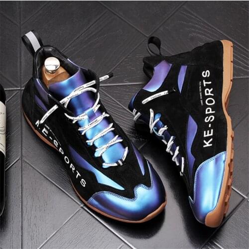 Luxury Nubuck Leather Men Shoes Designer Punk Sneakers Hip Hop High Tops Trainers Loafers Ankle Boots Zapatillas Hombre