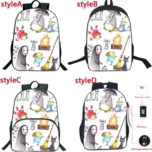 New Kawaii 4 Styles Totoro Backpack Students No Face Man School Bag Boys Girls Ponyo Bookbag Child Schoolbag Teens Rucksack Gift