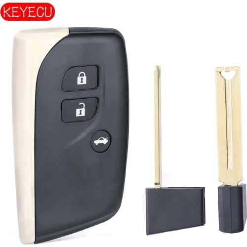 KEYECU 3 Button /4 Button Smart Remote Key Shell Case Fob for Lexus LS460 LS600h -FCC: HYQ14ACX