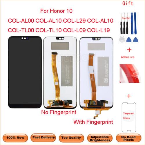 With Fingerprint 5.84'' LCD For HUAWEI Honor 10 LCD Display Touch Screen Digitizer For Huawei honor10 COL-L29 COL-AL10