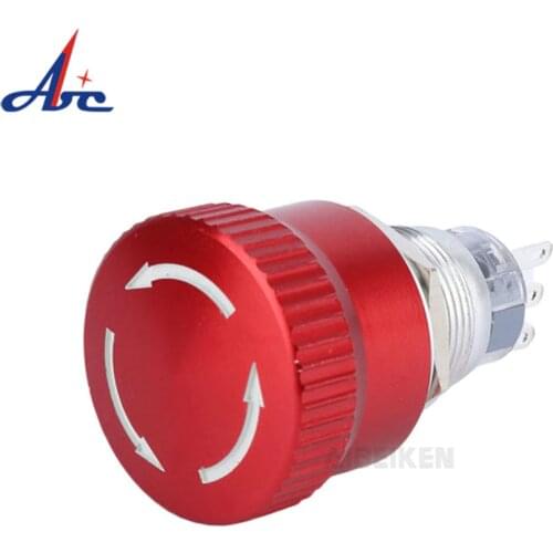 IP67 Waterproof Push Button Switch 16MM/19MM/22MM Red Mushroom Head Self-Locking 1NO1NC Emergency Stop