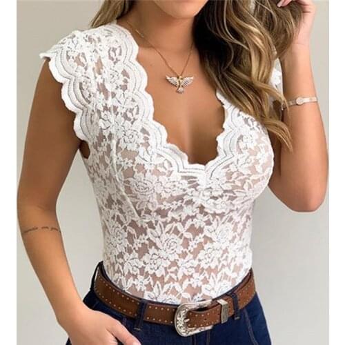 Women Embroidery Flower Crop Tops Blouses 2021 Summer Mesh Sheer Short Sleeve V-neck Vintage Bustier Tops Sexy Elegant Shirts