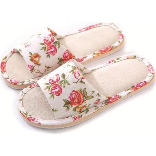 Spring Autumn Women Home Slippers Indoor Floor Soft Couple Linen Slipper Lightweight Unisex Bedroom Shoes Ladies Flax Flip Flops