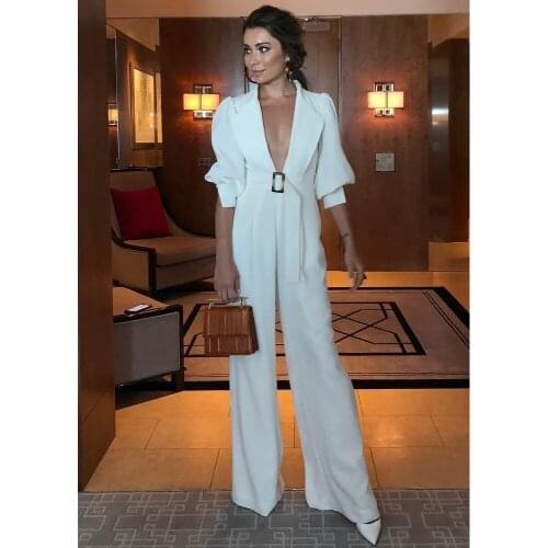 Bodysuit Women Promotion Polyester Broadcloth Body Body Feminino Womens Jumpsuit 2020 New For Commuter Wide-leg With Belt