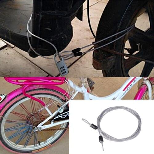 2Pcs Lightweight Safety Padlock Cable Luggage Lock Security Wire Double Loop Braided Steel Coated Rope Bike Suitcases Chain Lock