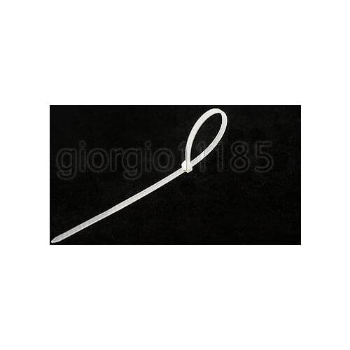 200pcs White Nylon Cable Wire Ties 2.5mm*200mm 18 Lbs
