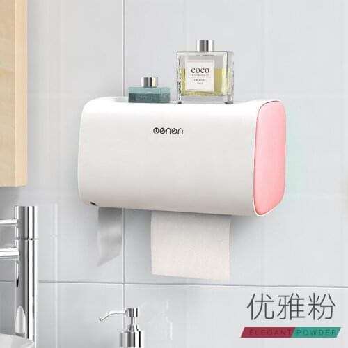 2021New Punch-free toilet tissue box toilet waterproof double-layer paper roll holder waterproof paper bathroom