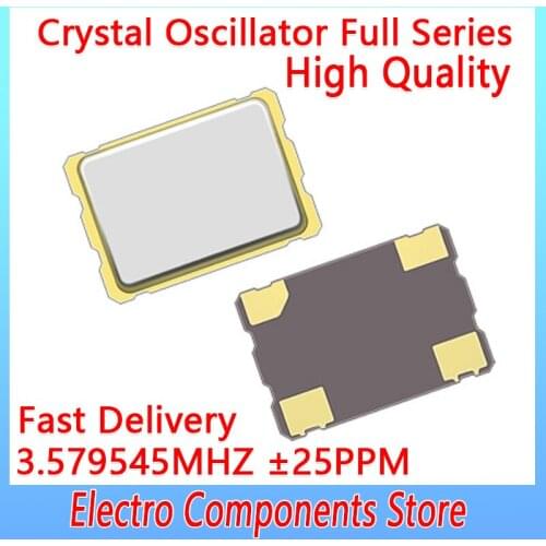 4Pin 7050 3.579545MHZ Active Crystal Oscillator 2.25V-5.5V ±25PPM 7.0*5.0MM 5*7mm 7050 4 Pins SMD Oscillator 3.579545M OSC