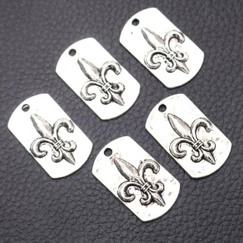 6pcs/lot Silver Plated Vintage Spear Tag Charm Metal Pendants DIY Necklaces Bracelets Jewelry Handicraft Accessories 28*17mm