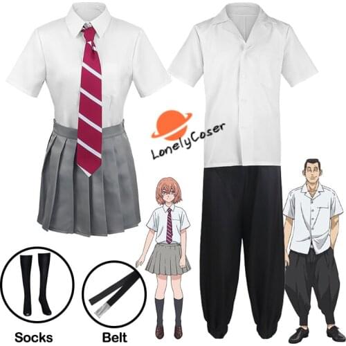 Anime Tokyo Revengers Cosplay Costume Tachibana Hinat Takemichi Hanagaki School Uniform Skirt Shirt Tie Halloween Party Girls