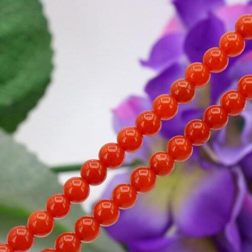 South red chalcedony round shape 6mm loose beads 15" DIY stone handmade accessories fashion jewelry making design
