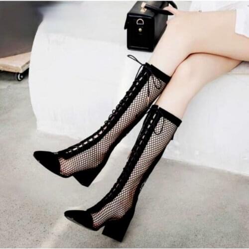 Womens Boots High Heel Sexy pumps Long Sandal Boot Chunky Heel Sandals Womens Spring Autumn a Summer New fashion Womens Shoes