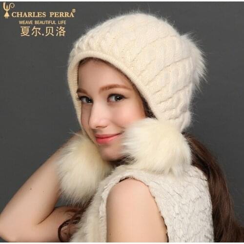 Charles Perra Women's Hats With Pompoms