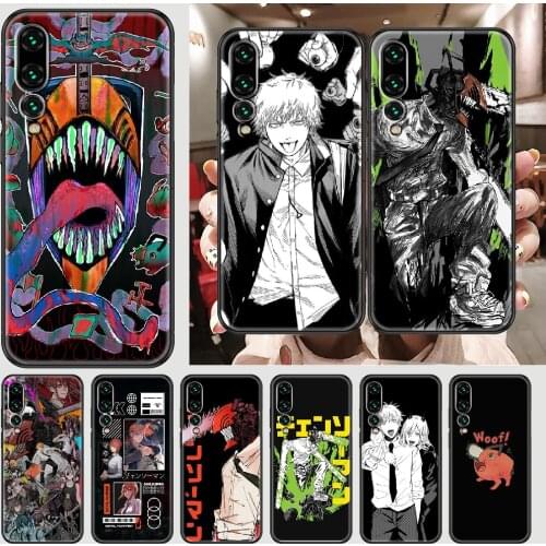 Anime Chainsaw Man power Phone case For Huawei P Mate P10 P20 P30 P40 10 20 Smart Z Pro Lite 2019 black luxury coque fashion