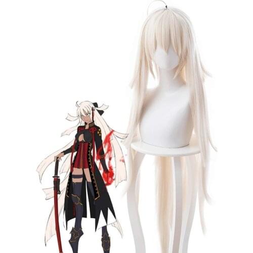 Fate Grand Order FGO Souji Okita Alter Alterego Cosplay Hair Long Headwear