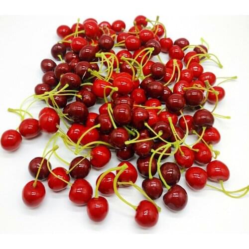 10Pcs Artificial Cherry Foam Simulation Mini 3D Model Fruit Props Home Decoration Photography Prop Vivid Color False Fruit
