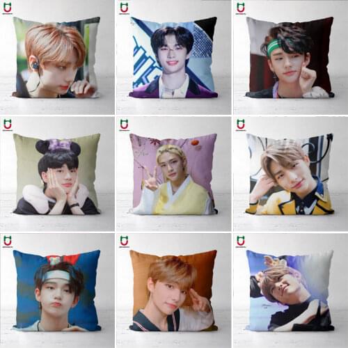 KPOP Hwang Hyunjin Pillow case Stray Kids Pillow case Bedroom Home Office Decorative Pillowcase Square Zipper Pillow Case