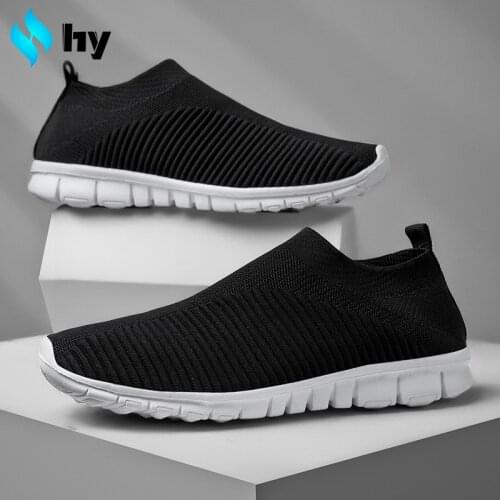 Men Sneakers Unisex Casual Shoes Womans Sports Shoes Couples Sock Mouth Shoes 2021 Summer Breathable Big Size Slip-on Loafers