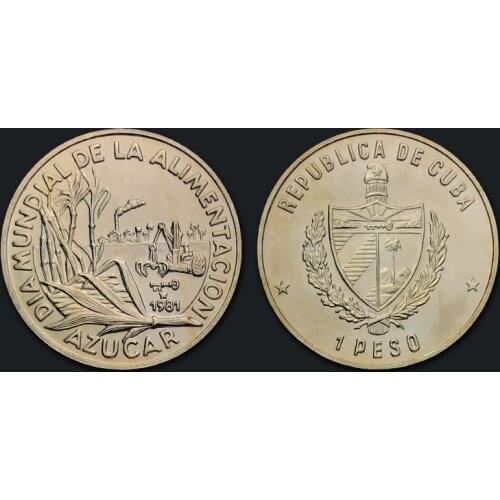 Cuban 1 peso1981 100% Real Original Collection Coins Unc Genuine Coin