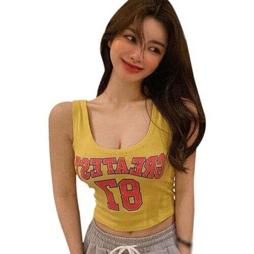 Summer Popular U-Neck Camis Womens Top Letter Casual Sleeveless Tank Tops Vest