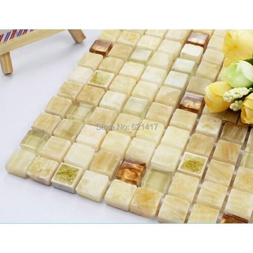 Beige pure natural marble stone mosaic tiles HMSM1008 for bathroom home improvement kitchen backsplash