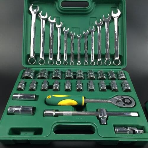 37-piece Socket Wrench Set CR-V Forged High Hardness Anti-rest Polished Processing Combination Universal Car Repair Tool Set
