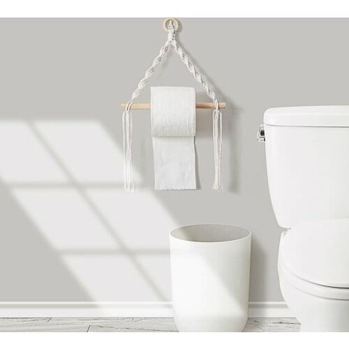 Nordic Toilet Paper Holder Tapestry Macrame Wall Hanging Room Decor Bathroom Toilet Paper Dispenser