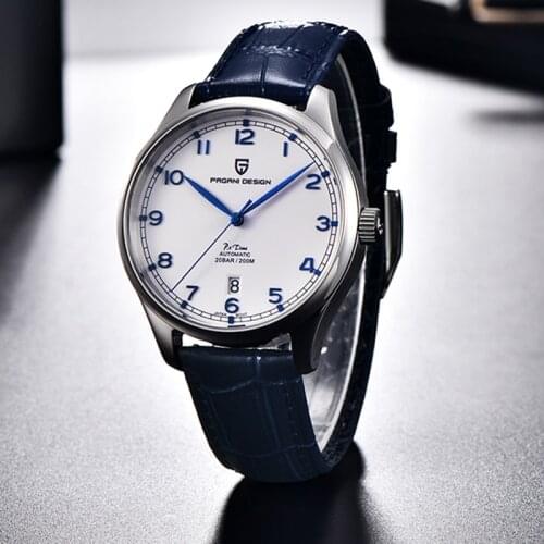 PAGANI DESIGN New Pilot Mens Watch Sapphire Glass Stainless Steel Leather Wrist watch Japan NH35A Luxury automatic watcher Men