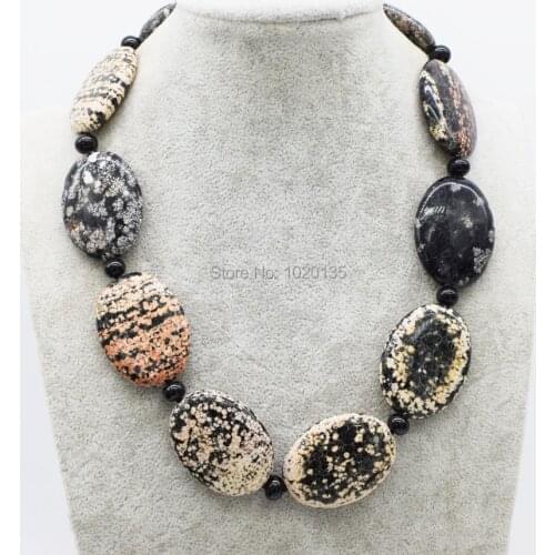 Agate flat oval /drop /roundel necklace 20" wholesale beads nature gift discount FPPJ