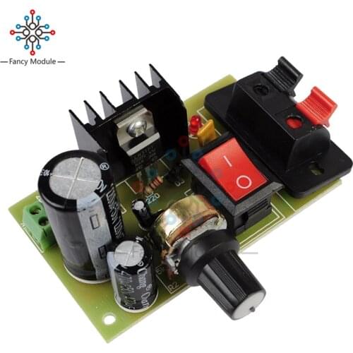 LM317 Step Down Power Supply Module Adjustable Voltage Regulator Switch Resettable Fuse Electrolytic Capacitor Board DIY Kit