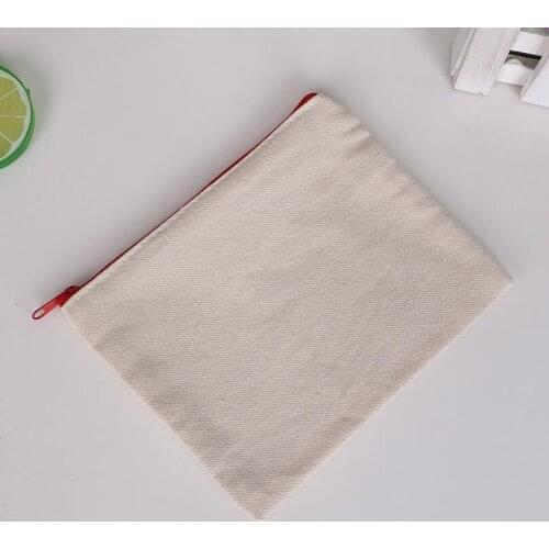 Blank canvas zipper pencil cases pen pouches cotton cosmetic Bags Mobile phone clutch bag organizer LX2766